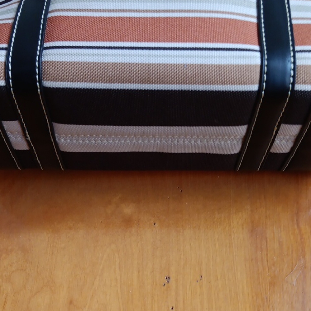 Kate Spade Multicolor Striped Tote with Black Accents EUC - Picture 7 of 12